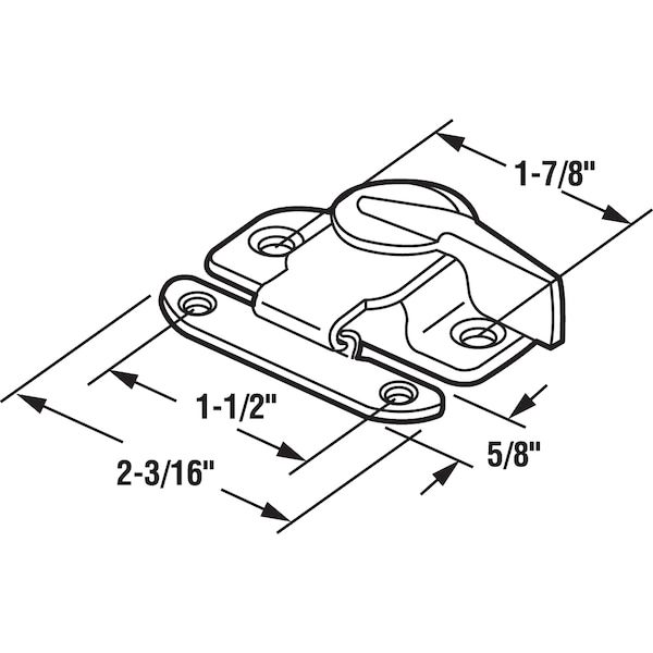 Sash Lock, 1-1/2 In., Steel Construction, Satin Nickel Finish (1-set)